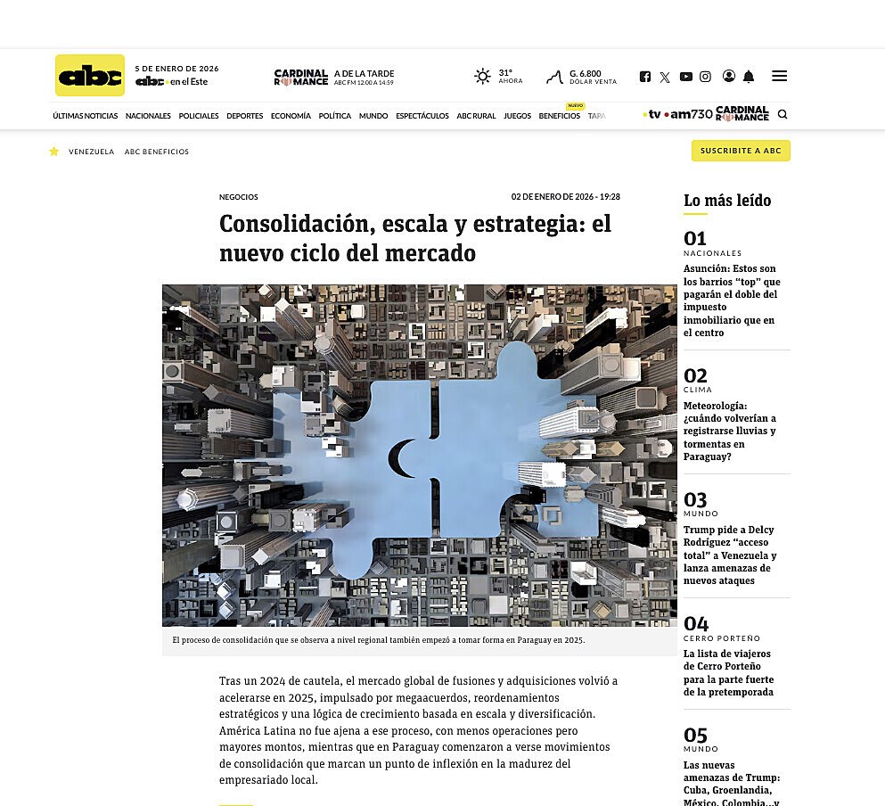 Consolidaci�n, escala y estrategia: el nuevo ciclo del mercado